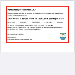 Vorstandssprechstunden 2021